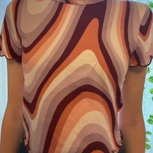 Purple, pink, and lavender marbled tee shirt